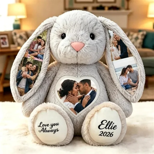 Personalized Photo Bunny Pillow – Romantic Gift